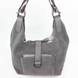 DKNY Womens Wayne Hobo Bag Gray Adjustable Strap